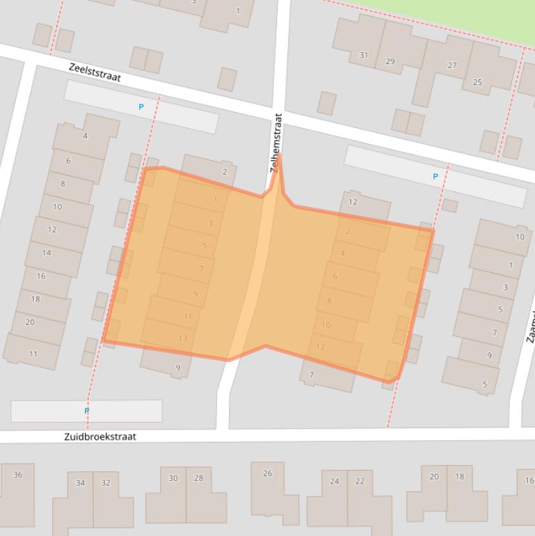 Kaart van postcodegebied 5036XE.