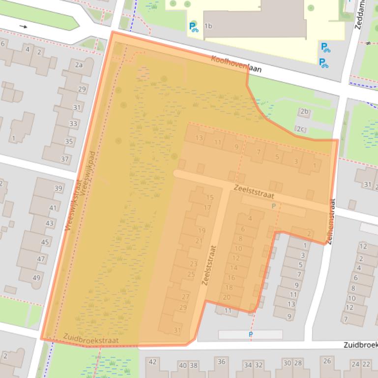 Kaart van postcodegebied 5036XG.