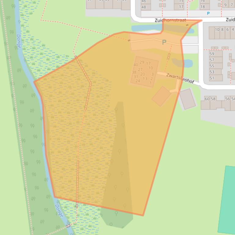 Kaart van postcodegebied 5036ZB.