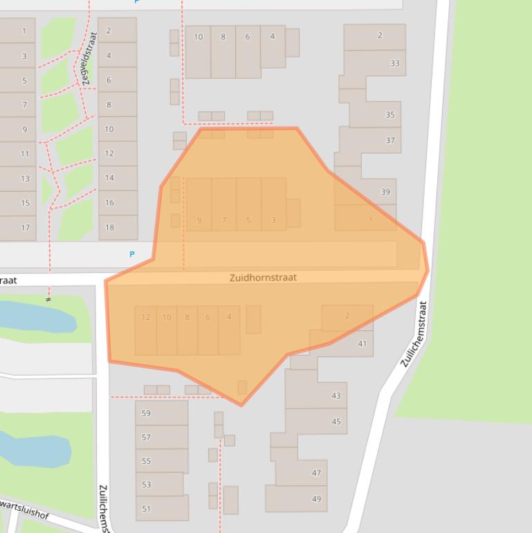 Kaart van postcodegebied 5036ZC.