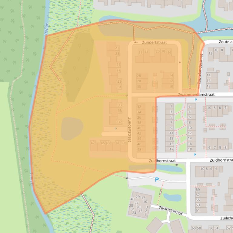 Kaart van postcodegebied 5036ZH.
