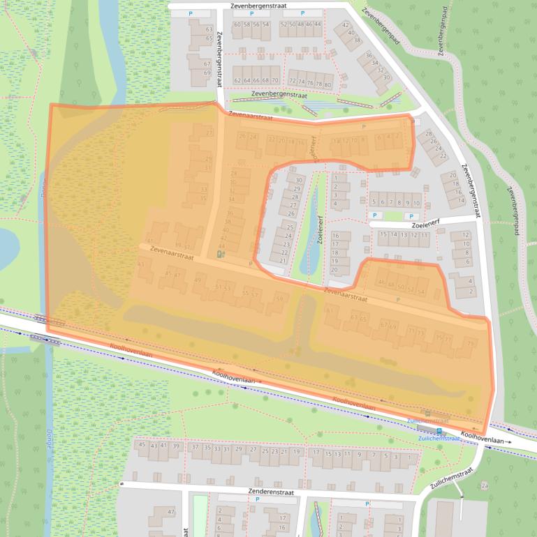 Kaart van postcodegebied 5036ZT.