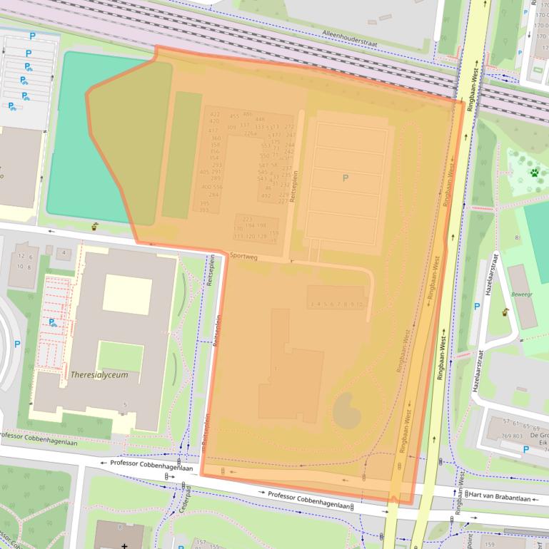 Kaart van postcodegebied 5037AA.