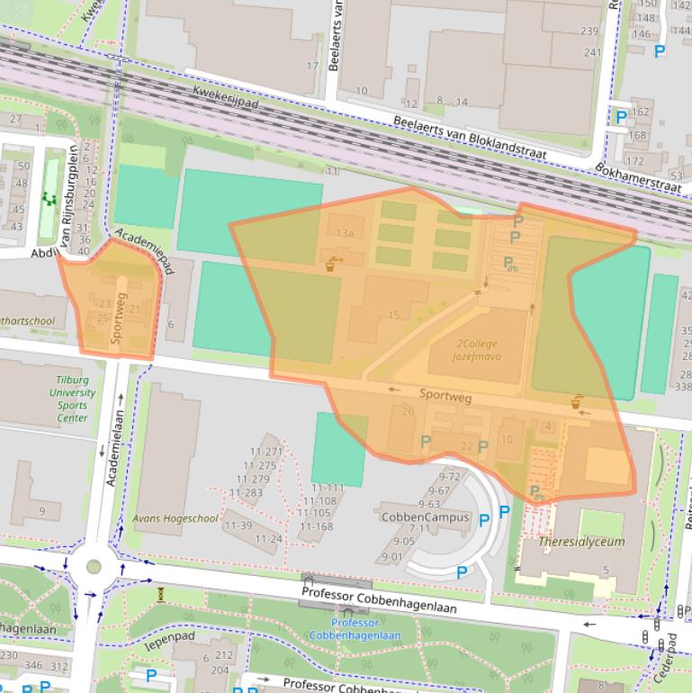 Kaart van postcodegebied 5037AC.