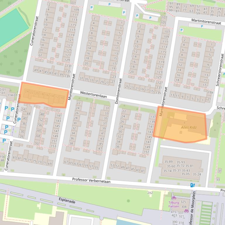 Kaart van postcodegebied 5037BD.