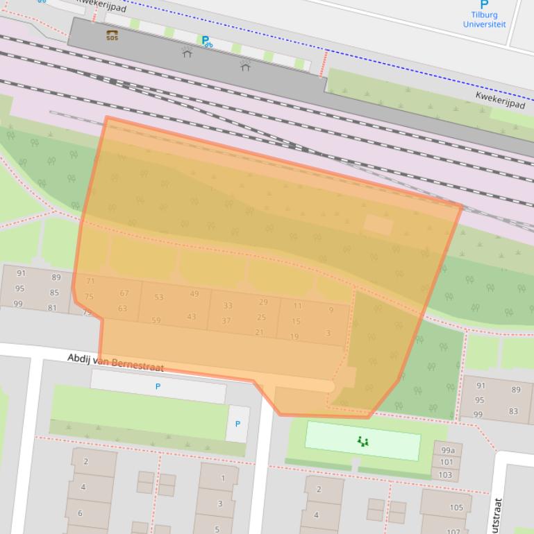 Kaart van postcodegebied 5037CD.