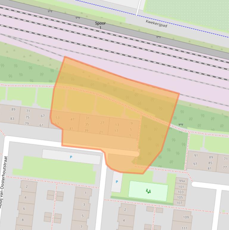 Kaart van postcodegebied 5037CL.