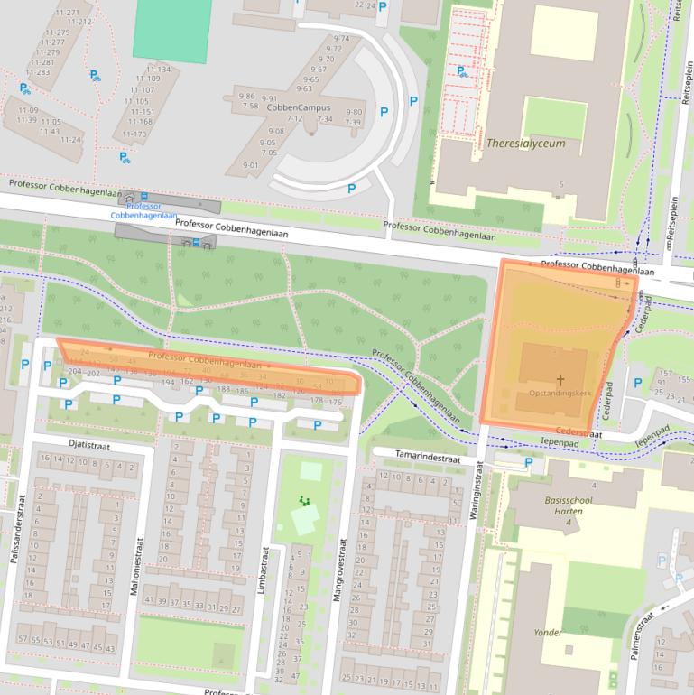 Kaart van postcodegebied 5037DC.