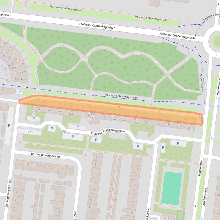 Kaart van postcodegebied 5037DE.