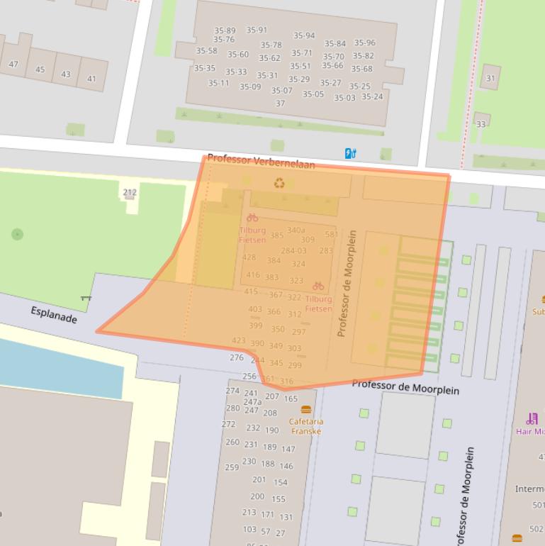 Kaart van postcodegebied 5037DP.