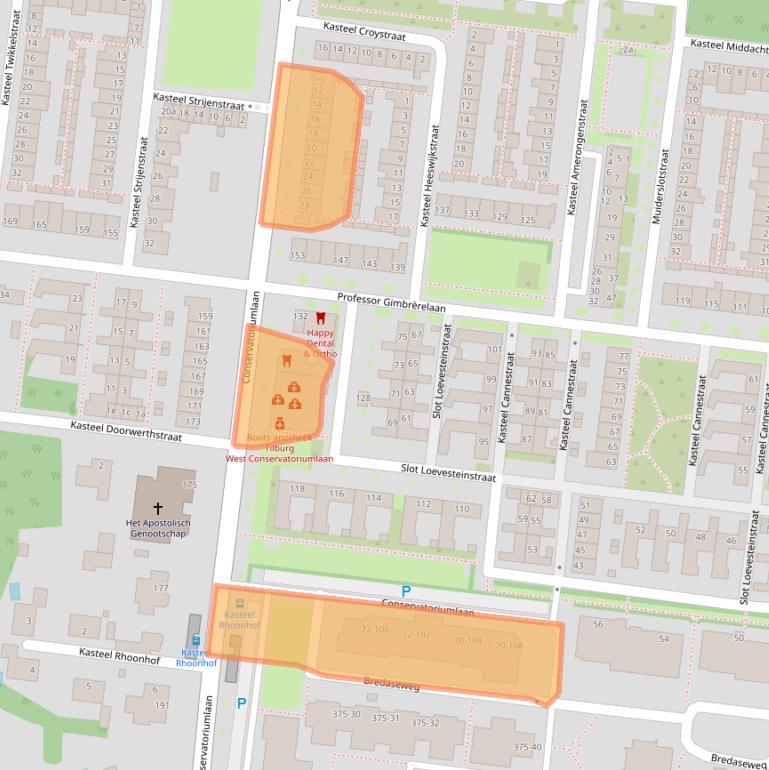 Kaart van postcodegebied 5037DT.