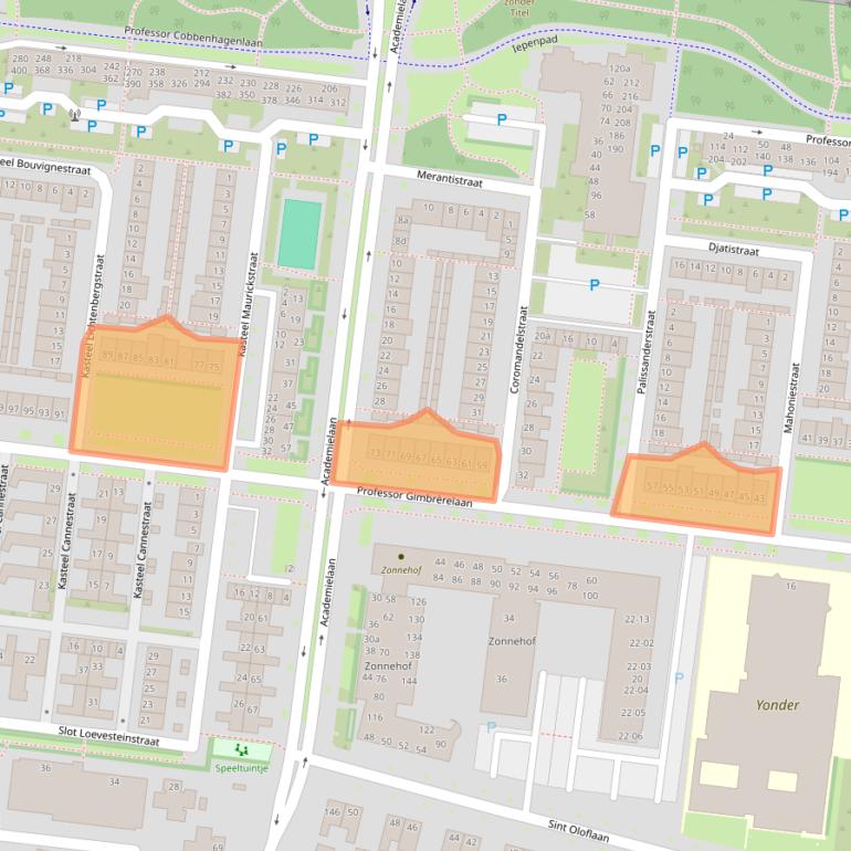 Kaart van postcodegebied 5037EG.