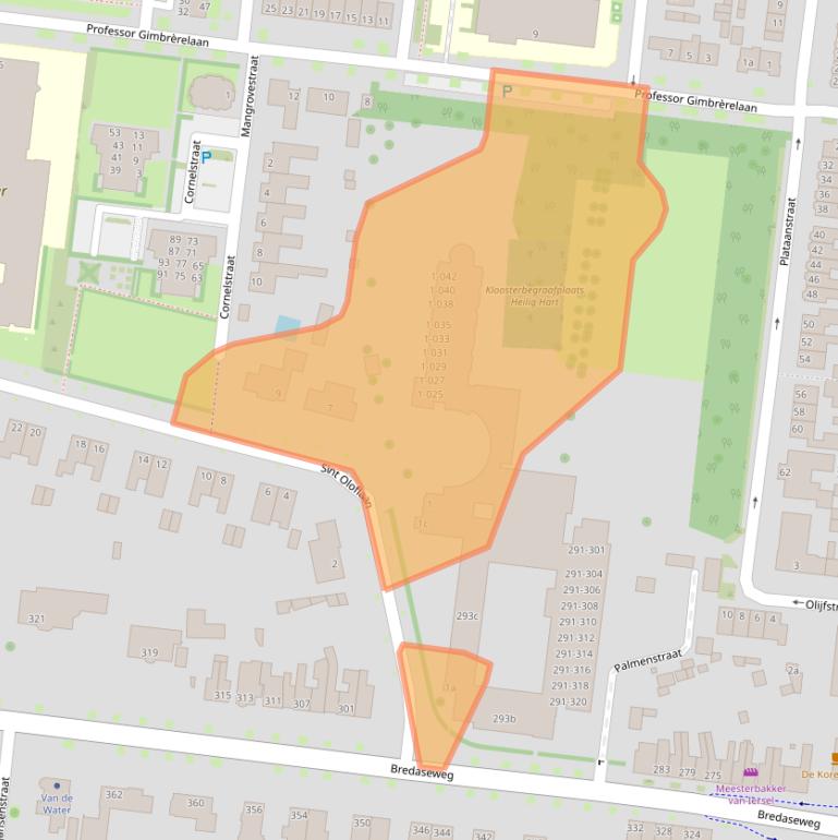 Kaart van postcodegebied 5037EP.