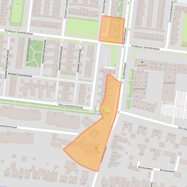 Kaart van postcodegebied 5037EV.