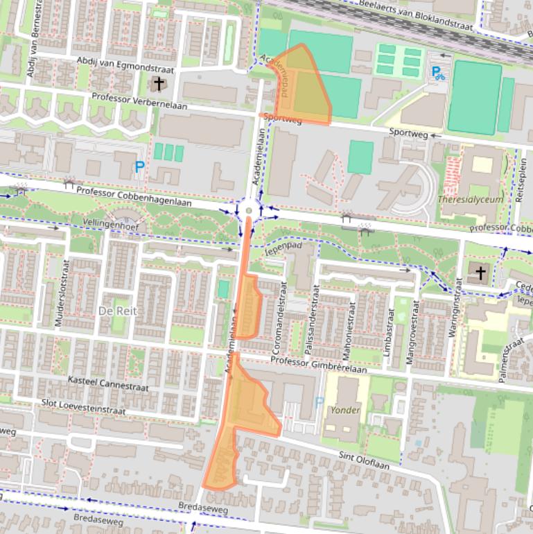 Kaart van postcodegebied 5037EW.
