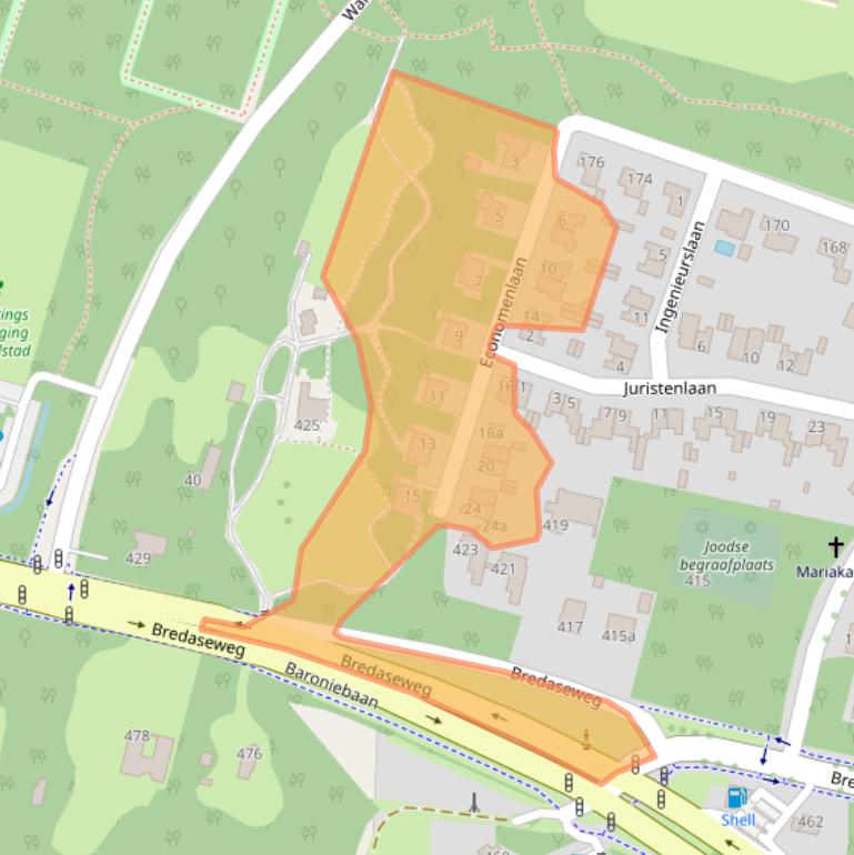 Kaart van postcodegebied 5037GG.