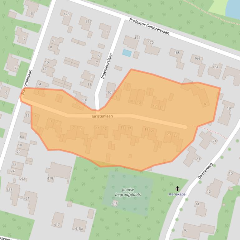 Kaart van postcodegebied 5037GJ.
