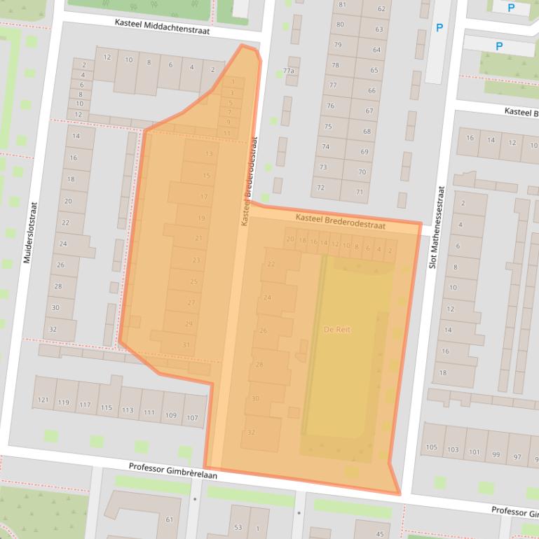 Kaart van postcodegebied 5037HG.
