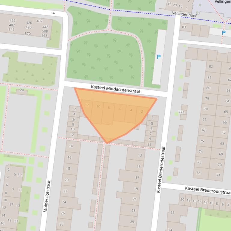 Kaart van postcodegebied 5037HH.
