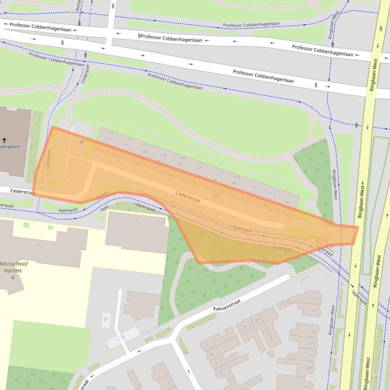 Kaart van postcodegebied 5037JB.