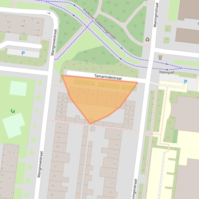 Kaart van postcodegebied 5037JE.