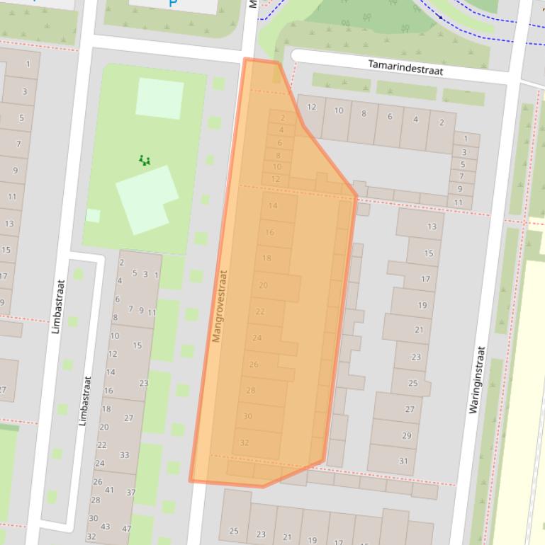 Kaart van postcodegebied 5037JJ.