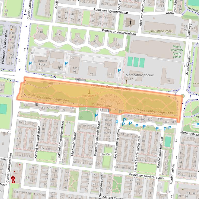 Kaart van postcodegebied 5037JX.