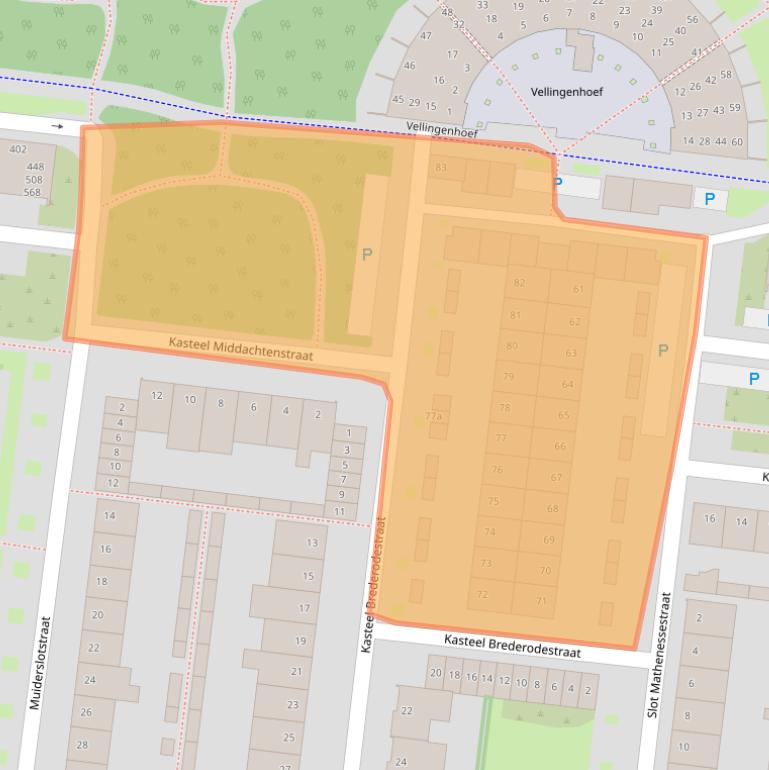 Kaart van postcodegebied 5037JZ.