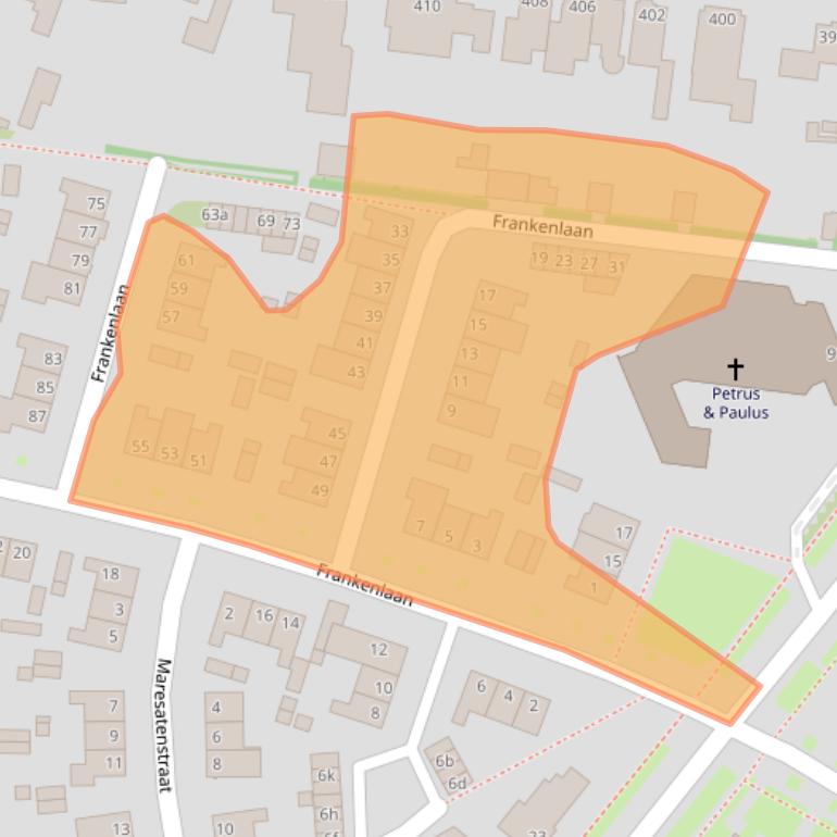 Kaart van postcodegebied 5037KE.