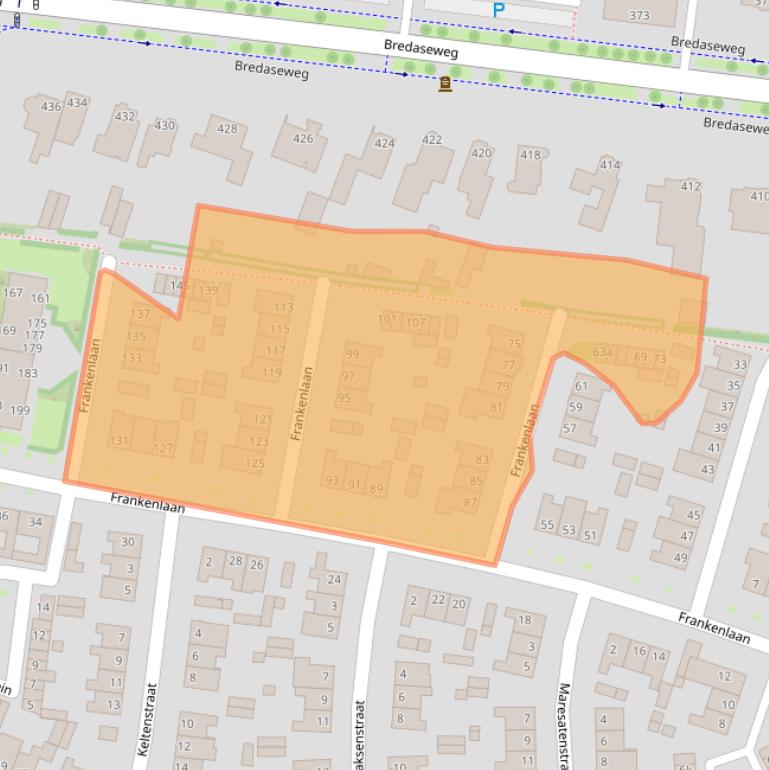 Kaart van postcodegebied 5037KG.