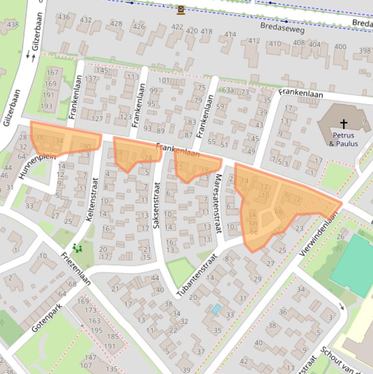 Kaart van postcodegebied 5037KJ.