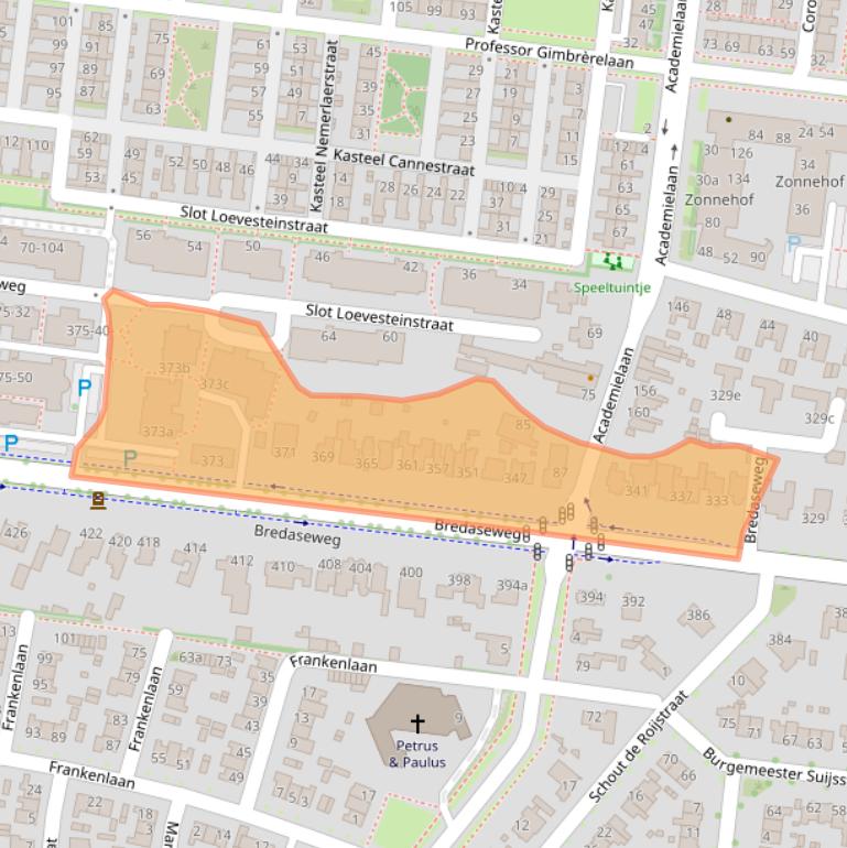 Kaart van postcodegebied 5037LC.
