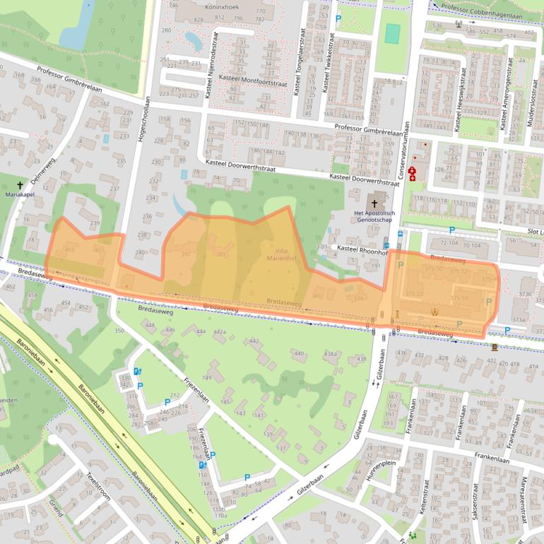 Kaart van postcodegebied 5037LD.