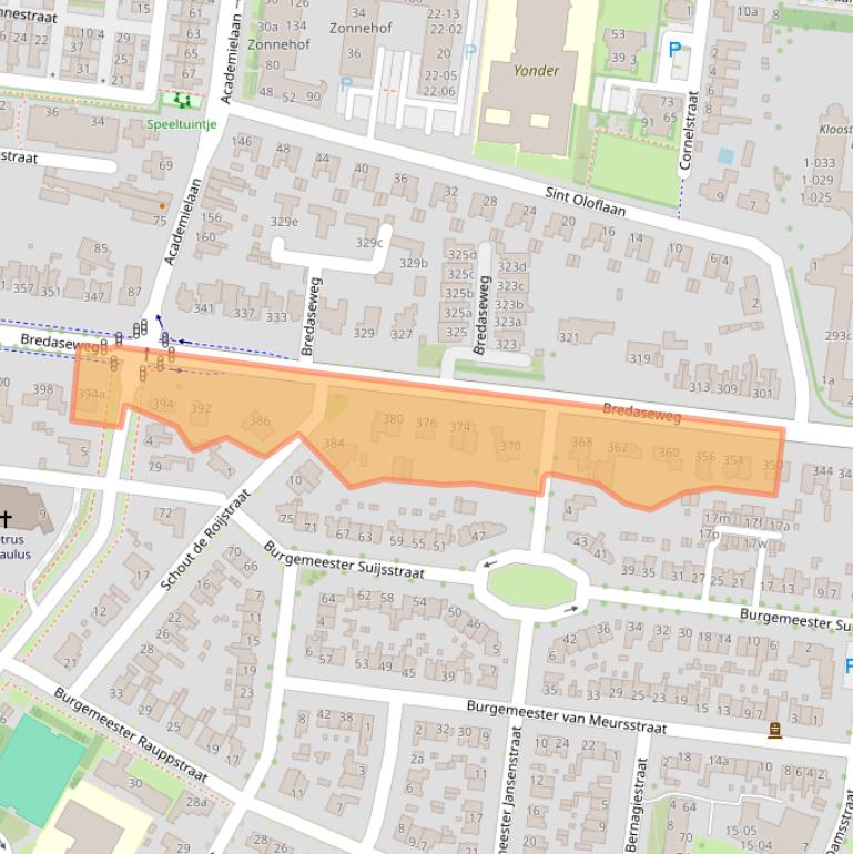 Kaart van postcodegebied 5037LG.