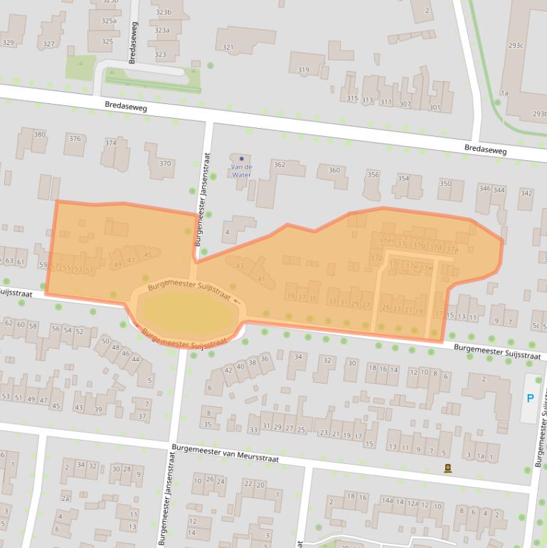 Kaart van postcodegebied 5037MB.