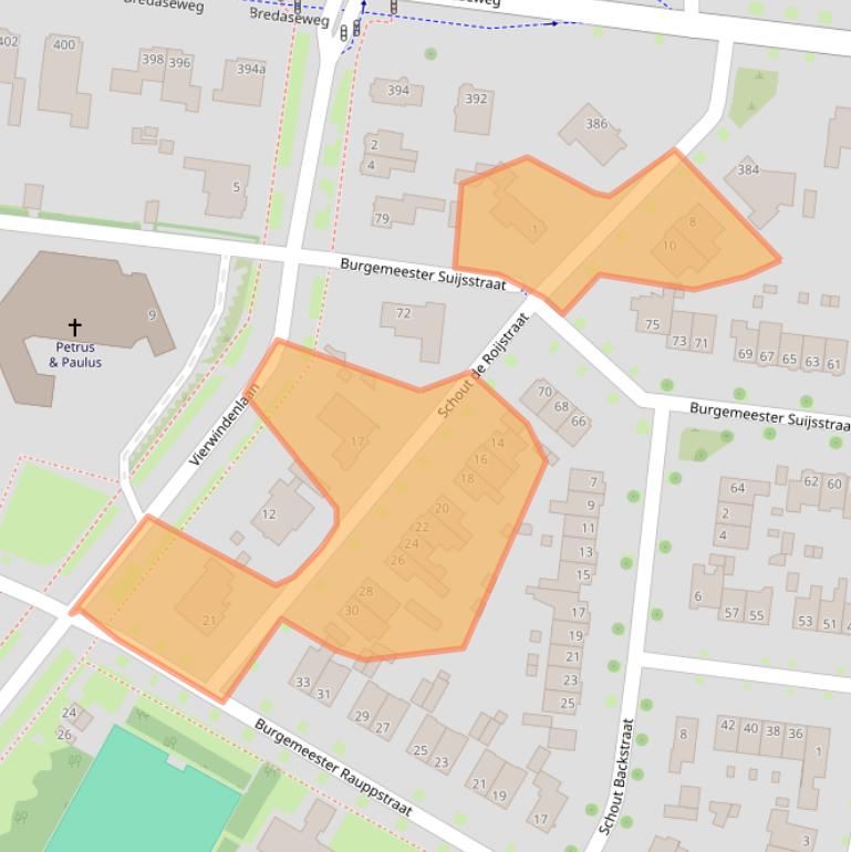 Kaart van postcodegebied 5037ML.