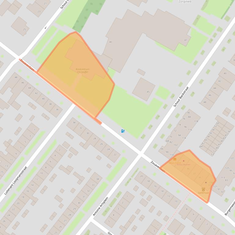 Kaart van postcodegebied 5037MT.