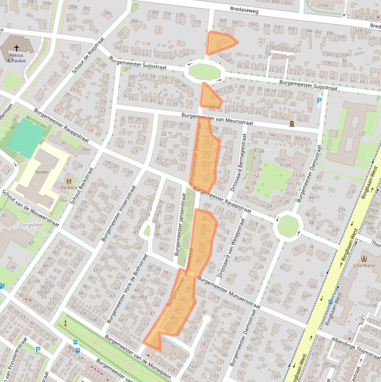 Kaart van postcodegebied 5037NC.