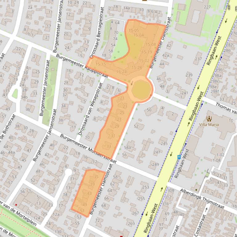 Kaart van postcodegebied 5037NP.