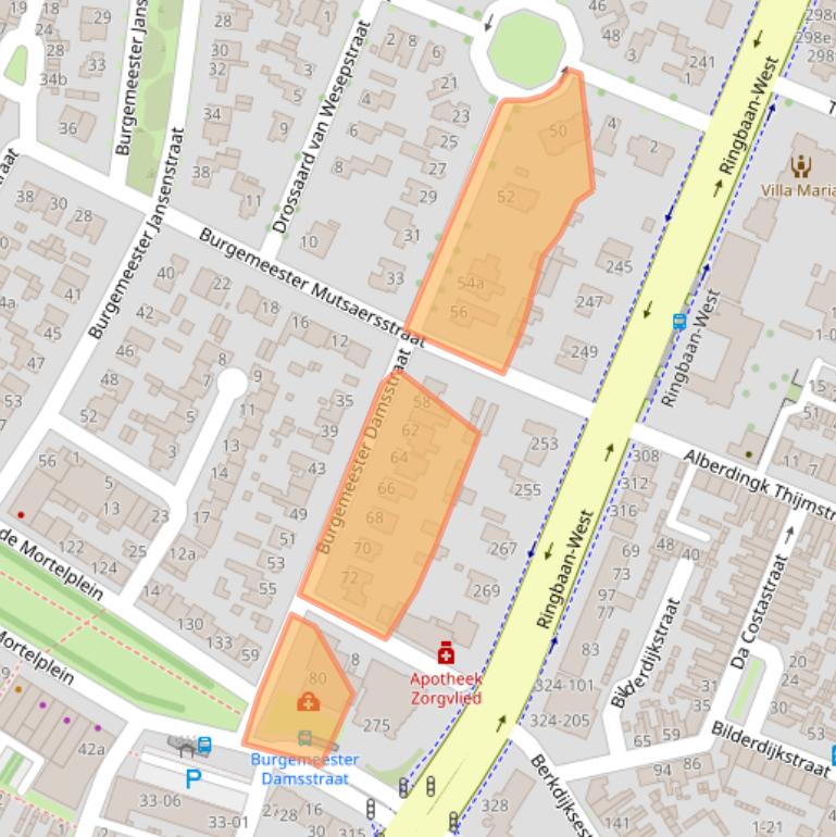 Kaart van postcodegebied 5037NS.