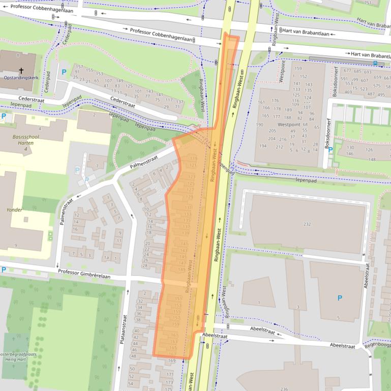 Kaart van postcodegebied 5037PA.