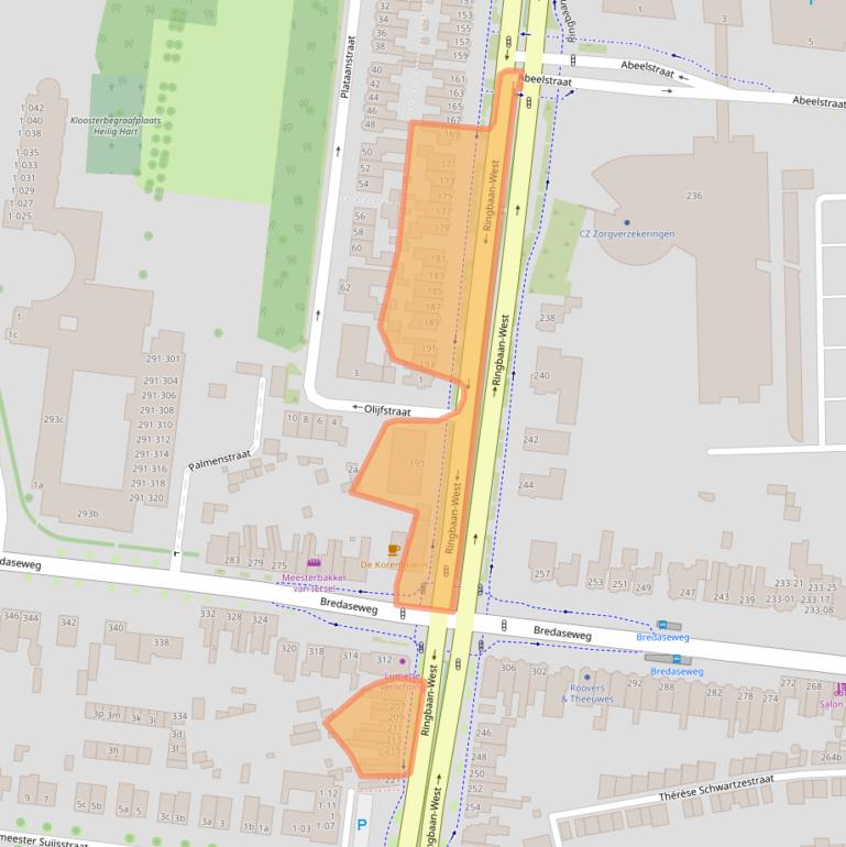 Kaart van postcodegebied 5037PB.