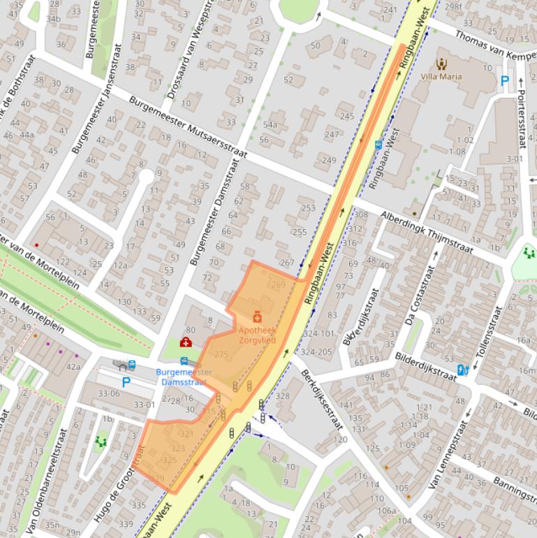 Kaart van postcodegebied 5037PD.