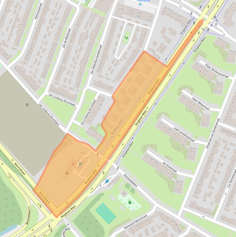 Kaart van postcodegebied 5037PE.