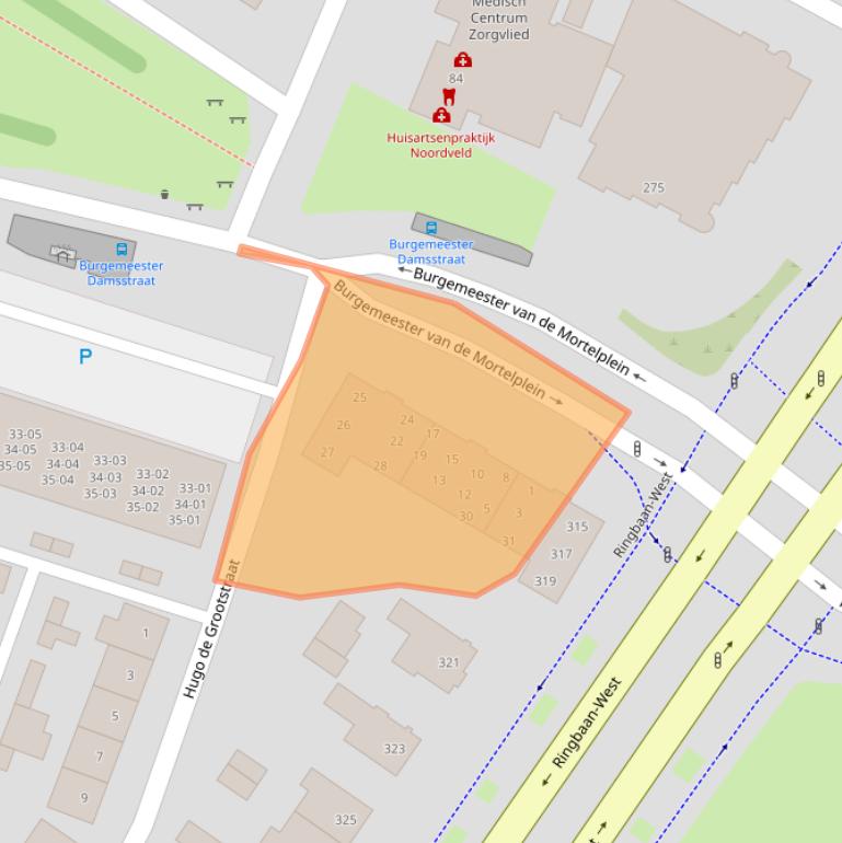 Kaart van postcodegebied 5037PH.