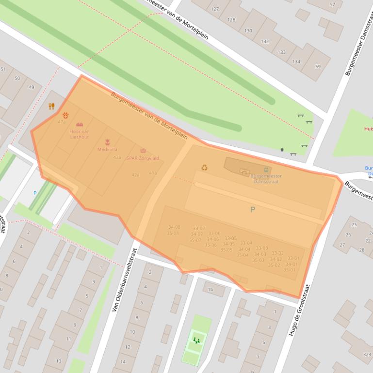 Kaart van postcodegebied 5037PJ.