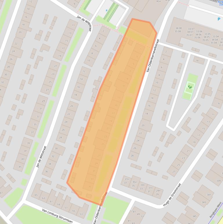 Kaart van postcodegebied 5037RB.