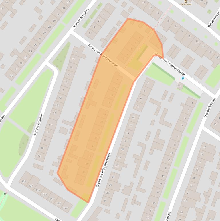 Kaart van postcodegebied 5037RN.