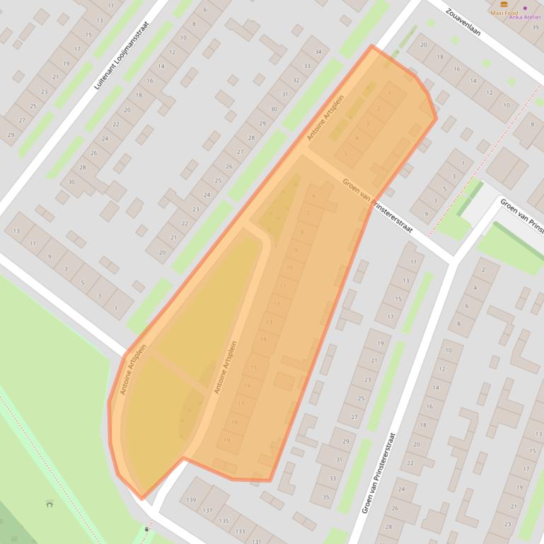 Kaart van postcodegebied 5037RR.