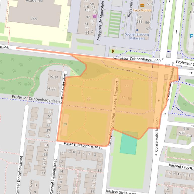 Kaart van postcodegebied 5037TV.